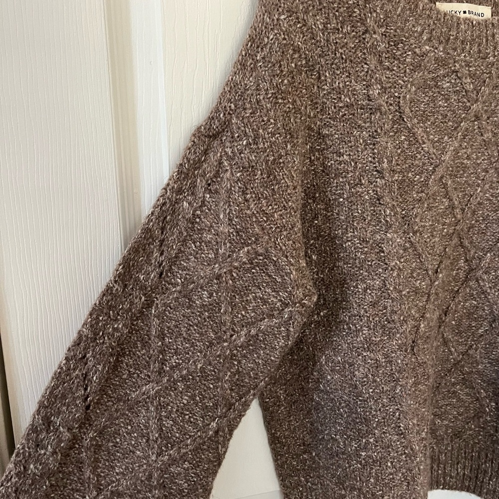 Lucky Brand Heathered Brown Sweater - Picture 2 of 5